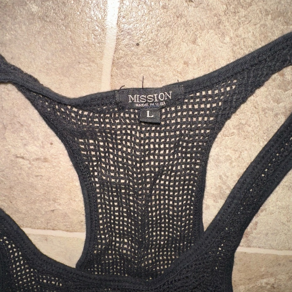 Black Mesh Men’s Tank Top - Picture 2 of 3